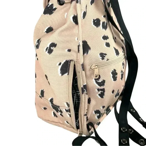 STATE Pink and Black Leopard Print Canvas Backpack - Picture 5 of 8